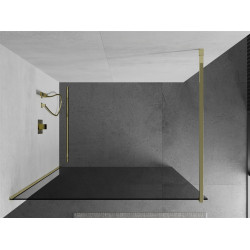 Mexen Kioto Walk-In Zuhanyfal 80 x 200 cm, grafit 8 mm,  arany  - 800-080-101-50-4 Walk-In Zuhanyfal