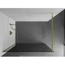 Mexen Kioto Walk-In Zuhanyfal 80 x 200 cm, grafit 8 mm,  arany  - 800-080-101-50-4 Walk-In Zuhanyfal