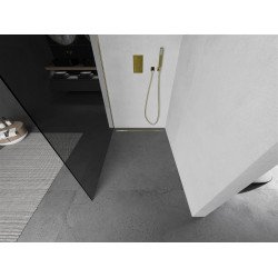 Mexen Kioto Walk-In Zuhanyfal 100 x 200 cm, grafit 8 mm,  arany  - 800-100-101-50-4 Walk-In Zuhanyfal