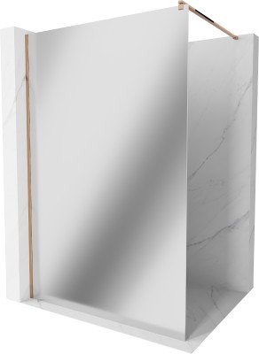 Mexen Kioto Walk-In Zuhanyfal 80 x 200 cm,  tükör üveg   8 mm,  rózsa arany - 800-080-101-60-5 Walk-In Zuhanyfal