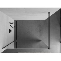Mexen Kioto Walk-In Zuhanyfal 90 x 200 cm,  tükör üveg   8 mm,  fekete  - 800-090-101-70-5 Walk-In Zuhanyfal