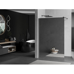Mexen Kioto Walk-In Zuhanyfal 90 x 200 cm,  tükör üveg   8 mm,  fekete  - 800-090-101-70-5 Walk-In Zuhanyfal