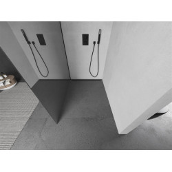 Mexen Kioto Walk-In Zuhanyfal 90 x 200 cm,  tükör üveg   8 mm,  fekete  - 800-090-101-70-5 Walk-In Zuhanyfal
