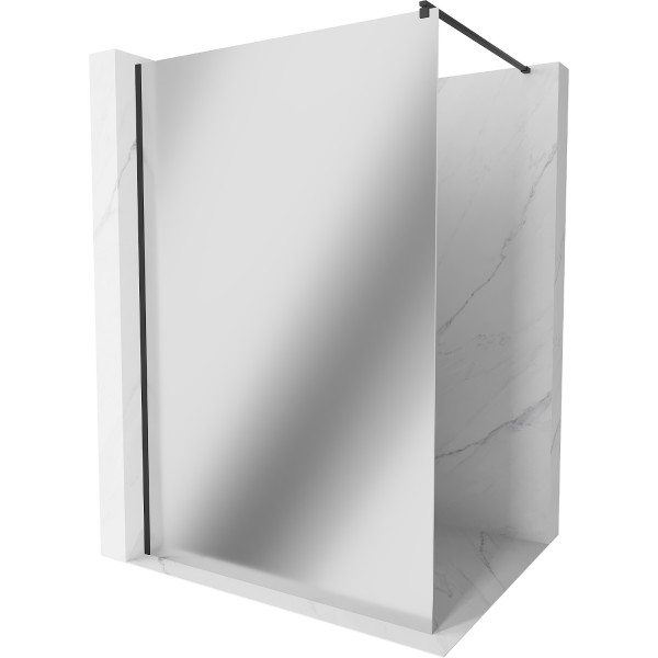 Mexen Kioto Walk-In Zuhanyfal 100 x 200 cm,  tükör üveg   8 mm,  fekete  - 800-100-101-70-5 Walk-In Zuhanyfal