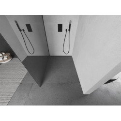 Mexen Kioto Walk-In Zuhanyfal 100 x 200 cm,  tükör üveg   8 mm,  fekete  - 800-100-101-70-5 Walk-In Zuhanyfal