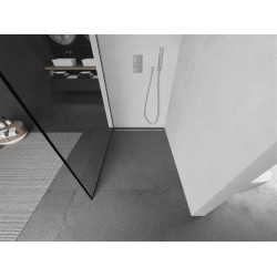 Mexen Kioto Walk-In Zuhanyfal 50 x 200 cm,  átlátszó üveg/ fekete    8 mm, króm - 800-050-101-01-7 Walk-In Zuhanyfal