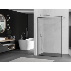 Mexen Kioto Walk-In Zuhanyfal 90 x 200 cm,  átlátszó üveg/ fekete    8 mm, króm - 800-090-101-01-7 Walk-In Zuhanyfal Walk-In Zuhanyfal 406594 Mexen