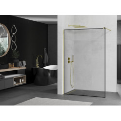 Mexen Kioto Walk-In Zuhanyfal 50 x 200 cm,  átlátszó üveg/ fekete    8 mm,  arany  - 800-050-101-50-7 Walk-In Zuhanyfal Walk-In Zuhanyfal 406594 Mexen