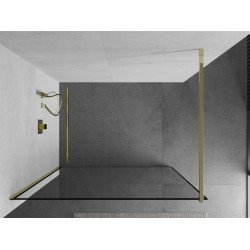 Mexen Kioto Walk-In Zuhanyfal 50 x 200 cm,  átlátszó üveg/ fekete    8 mm,  arany  - 800-050-101-50-7 Walk-In Zuhanyfal