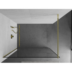 Mexen Kioto Walk-In Zuhanyfal 70 x 200 cm,  átlátszó üveg/ fekete    8 mm,  arany  - 800-070-101-50-7 Walk-In Zuhanyfal