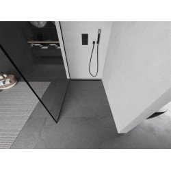 Mexen Kioto Walk-In Zuhanyfal 50 x 200 cm,  átlátszó üveg/ fekete    8 mm,  fekete  - 800-050-101-70-7 Walk-In Zuhanyfal