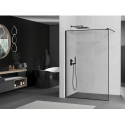 Mexen Kioto Walk-In Zuhanyfal 80 x 200 cm,  átlátszó üveg/ fekete    8 mm,  fekete  - 800-080-101-70-7 Walk-In Zuhanyfal Walk-In Zuhanyfal 406594 Mexen