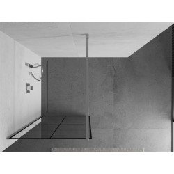 Mexen Kioto Walk-In Zuhanyfal 70 x 200 cm,  átlátszó üveg/ fekete    8 mm, króm - 800-070-101-01-7 Walk-In Zuhanyfal