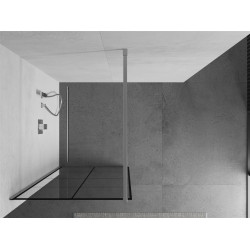 Mexen Kioto Walk-In Zuhanyfal 80 x 200 cm,  átlátszó üveg/ fekete    8 mm, króm - 800-080-101-01-7 Walk-In Zuhanyfal