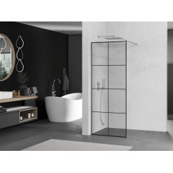 Mexen Kioto Walk-In Zuhanyfal 80 x 200 cm,  átlátszó üveg/ fekete    8 mm, króm - 800-080-101-01-7 Walk-In Zuhanyfal Walk-In Zuhanyfal 406594 Mexen