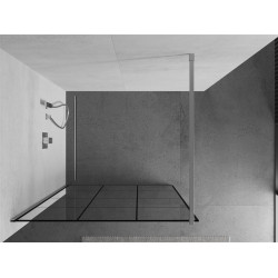 Mexen Kioto Walk-In Zuhanyfal 100 x 200 cm,  átlátszó üveg/ fekete    8 mm, króm - 800-100-101-01-7 Walk-In Zuhanyfal