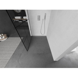 Mexen Kioto Walk-In Zuhanyfal 100 x 200 cm,  átlátszó üveg/ fekete    8 mm, króm - 800-100-101-01-7 Walk-In Zuhanyfal
