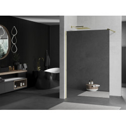 Mexen Kioto Walk-In Zuhanyfal 130 x 200 cm,  tükör üveg   8 mm,  arany  - 800-130-101-50-5 Walk-In Zuhanyfal Walk-In Zuhanyfal 406594 Mexen