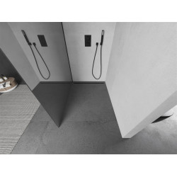 Mexen Kioto Walk-In Zuhanyfal 130 x 200 cm,  tükör üveg   8 mm,  fekete  - 800-130-101-70-5 Walk-In Zuhanyfal