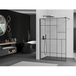 Mexen Kioto Walk-In Zuhanyfal 80 x 200 cm,  átlátszó üveg/ fekete    8 mm,  fekete  - 800-080-101-70-7 Walk-In Zuhanyfal Walk-In Zuhanyfal 406594 Mexen