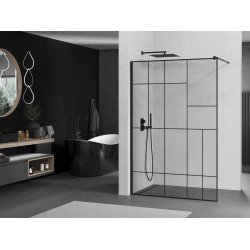 Mexen Kioto Walk-In Zuhanyfal 90 x 200 cm,  átlátszó üveg/ fekete    8 mm,  fekete  - 800-090-101-70-7 Walk-In Zuhanyfal Walk-In Zuhanyfal 406594 Mexen