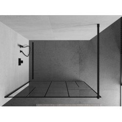 Mexen Kioto Walk-In Zuhanyfal 100 x 200 cm,  átlátszó üveg/ fekete    8 mm,  fekete  - 800-100-101-70-7 Walk-In Zuhanyfal