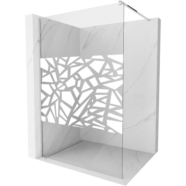 Mexen Kioto Walk-In Zuhanyfal 100 x 200 cm,  átlátszó üveg/fehér   8 mm, króm - 800-100-101-01-8 Walk-In Zuhanyfal