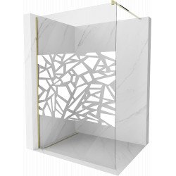 Mexen Kioto Walk-In Zuhanyfal 70 x 200 cm,  átlátszó üveg/fehér   8 mm,  arany  - 800-070-101-50-8 Walk-In Zuhanyfal Walk-In Zuhanyfal 406594 Mexen
