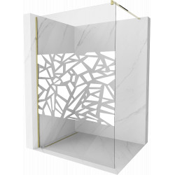 Mexen Kioto Walk-In Zuhanyfal 80 x 200 cm,  átlátszó üveg/fehér   8 mm,  arany  - 800-080-101-50-8 Walk-In Zuhanyfal Walk-In Zuhanyfal 406594 Mexen