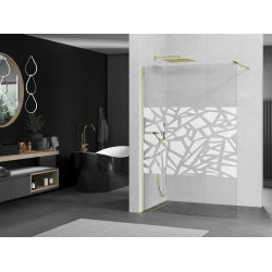 Mexen Kioto Walk-In Zuhanyfal 80 x 200 cm,  átlátszó üveg/fehér   8 mm,  arany  - 800-080-101-50-8 Walk-In Zuhanyfal Walk-In Zuhanyfal 406594 Mexen