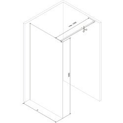 Mexen Kioto Walk-In Zuhanyfal 90 x 200 cm,  átlátszó üveg/fehér   8 mm,  arany  - 800-090-101-50-8 Walk-In Zuhanyfal
