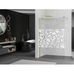 Mexen Kioto Walk-In Zuhanyfal 90 x 200 cm,  átlátszó üveg/fehér   8 mm,  arany  - 800-090-101-50-8 Walk-In Zuhanyfal Walk-In Zuhanyfal 406594 Mexen