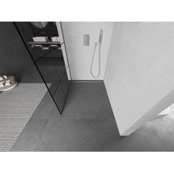 Mexen Kioto Walk-In Zuhanyfal 110 x 200 cm,  átlátszó üveg/ fekete    8 mm, króm - 800-110-101-01-7 Walk-In Zuhanyfal