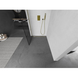 Mexen Kioto Walk-In Zuhanyfal 70 x 200 cm,  átlátszó üveg/ fekete    8 mm,  arany  - 800-070-101-50-7 Walk-In Zuhanyfal