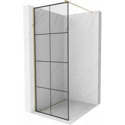 Mexen Kioto Walk-In Zuhanyfal 70 x 200 cm,  átlátszó üveg/ fekete    8 mm,  arany  - 800-070-101-50-7 Walk-In Zuhanyfal Walk-In Zuhanyfal 406594 Mexen