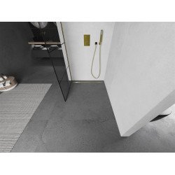 Mexen Kioto Walk-In Zuhanyfal 70 x 200 cm,  átlátszó üveg/ fekete    8 mm,  arany  - 800-070-101-50-7 Walk-In Zuhanyfal