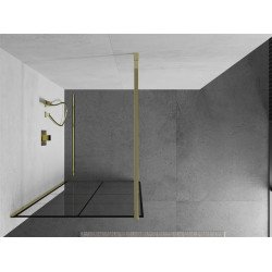 Mexen Kioto Walk-In Zuhanyfal 90 x 200 cm,  átlátszó üveg/ fekete    8 mm,  arany  - 800-090-101-50-7 Walk-In Zuhanyfal