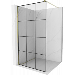 Mexen Kioto Walk-In Zuhanyfal 100 x 200 cm,  átlátszó üveg/ fekete    8 mm,  arany  - 800-100-101-50-7 Walk-In Zuhanyfal Walk-In Zuhanyfal 406594 Mexen