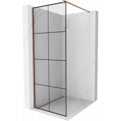 Mexen Kioto Walk-In Zuhanyfal 80 x 200 cm,  átlátszó üveg/ fekete    8 mm,  rózsa arany - 800-080-101-60-7 Walk-In Zuhanyfal Walk-In Zuhanyfal 406594 Mexen