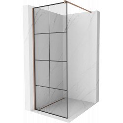 Mexen Kioto Walk-In Zuhanyfal 80 x 200 cm,  átlátszó üveg/ fekete    8 mm,  rózsa arany - 800-080-101-60-7 Walk-In Zuhanyfal Walk-In Zuhanyfal 406594 Mexen