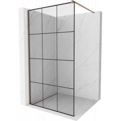 Mexen Kioto Walk-In Zuhanyfal 100 x 200 cm,  átlátszó üveg/ fekete    8 mm,  rózsa arany - 800-100-101-60-7 Walk-In Zuhanyfal Walk-In Zuhanyfal 406594 Mexen