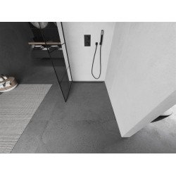 Mexen Kioto Walk-In Zuhanyfal 70 x 200 cm,  átlátszó üveg/ fekete    8 mm,  fekete  - 800-070-101-70-7 Walk-In Zuhanyfal