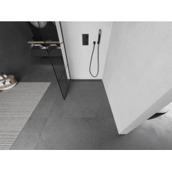 Mexen Kioto Walk-In Zuhanyfal 80 x 200 cm,  átlátszó üveg/ fekete    8 mm,  fekete  - 800-080-101-70-7 Walk-In Zuhanyfal