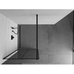 Mexen Kioto Walk-In Zuhanyfal 80 x 200 cm,  átlátszó üveg/ fekete    8 mm,  fekete  - 800-080-101-70-7 Walk-In Zuhanyfal