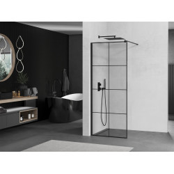 Mexen Kioto Walk-In Zuhanyfal 80 x 200 cm,  átlátszó üveg/ fekete    8 mm,  fekete  - 800-080-101-70-7 Walk-In Zuhanyfal Walk-In Zuhanyfal 406594 Mexen