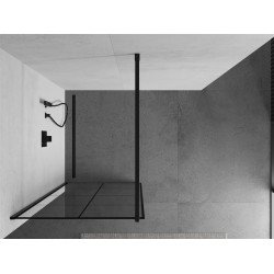 Mexen Kioto Walk-In Zuhanyfal 90 x 200 cm,  átlátszó üveg/ fekete    8 mm,  fekete  - 800-090-101-70-7 Walk-In Zuhanyfal