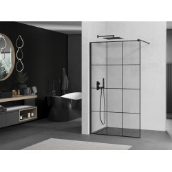 Mexen Kioto Walk-In Zuhanyfal 100 x 200 cm,  átlátszó üveg/ fekete    8 mm,  fekete  - 800-100-101-70-7 Walk-In Zuhanyfal Walk-In Zuhanyfal 406594 Mexen