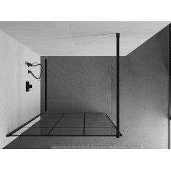 Mexen Kioto Walk-In Zuhanyfal 100 x 200 cm,  átlátszó üveg/ fekete    8 mm,  fekete  - 800-100-101-70-7 Walk-In Zuhanyfal