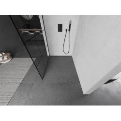 Mexen Kioto Walk-In Zuhanyfal 110 x 200 cm,  átlátszó üveg/ fekete    8 mm,  fekete  - 800-110-101-70-7 Walk-In Zuhanyfal