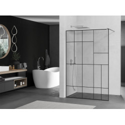 Mexen Kioto Walk-In Zuhanyfal 90 x 200 cm,  átlátszó üveg/ fekete    8 mm, króm - 800-090-101-01-7 Walk-In Zuhanyfal Walk-In Zuhanyfal 406594 Mexen